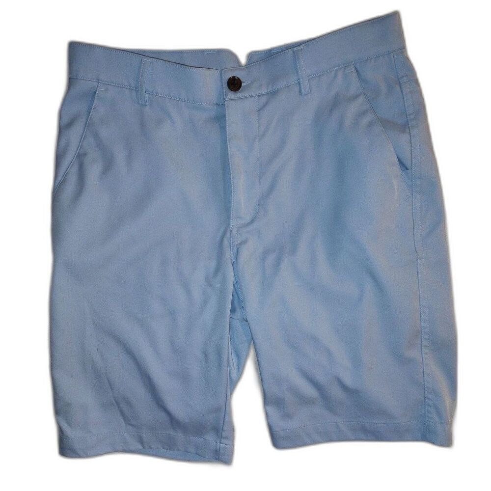 Dunning Performance Golf Shorts Size 30 Waist Player Fit Woven Short Light Blue